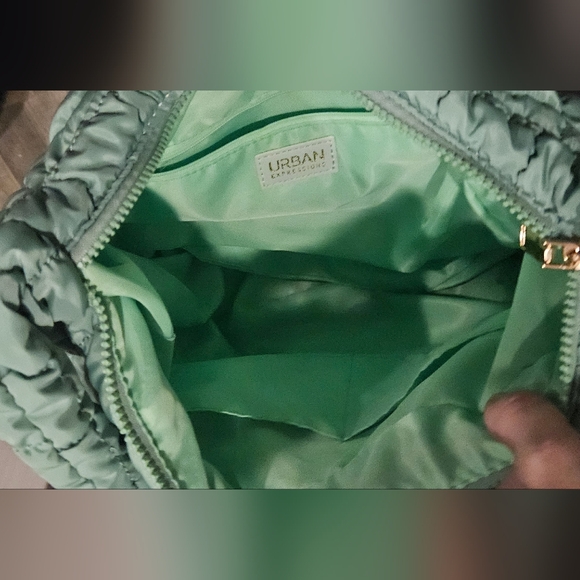 Urban Expressions Quilted Green Bag - Picture 2 of 3